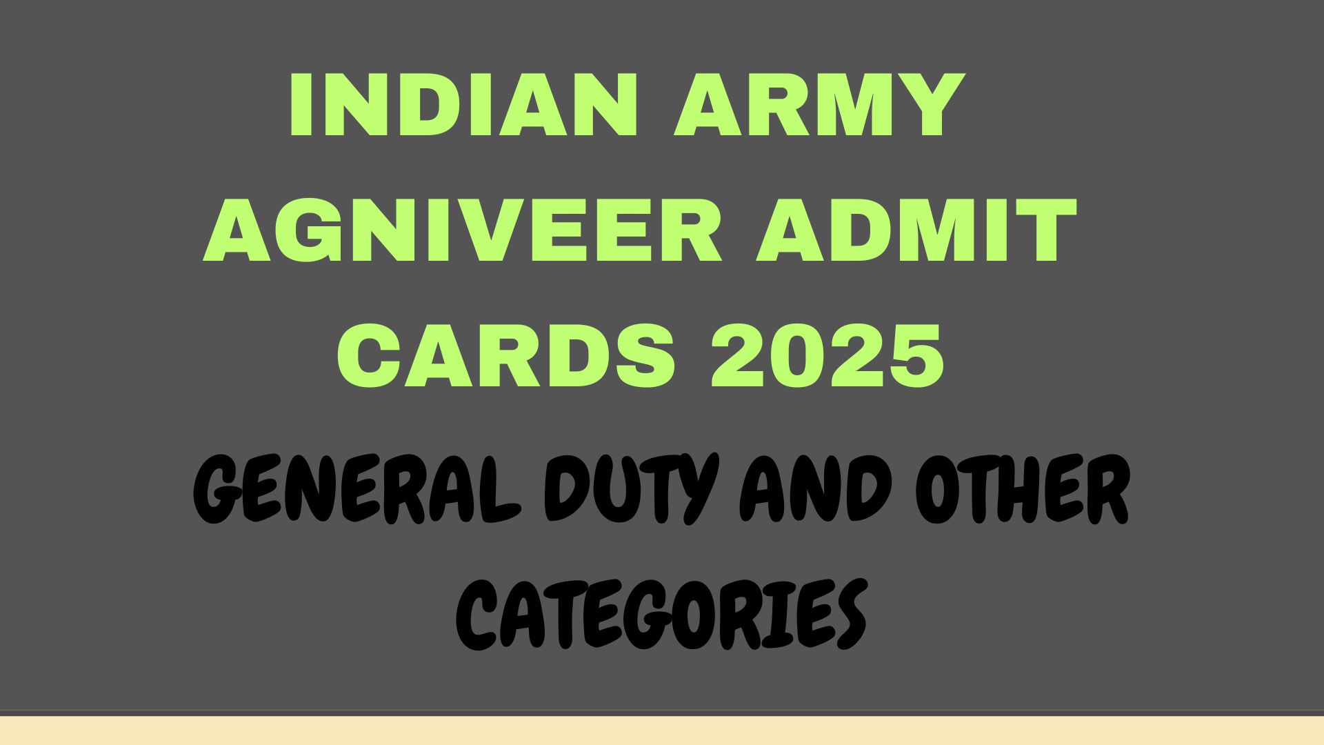 Indian Army Agniveer Admit Cards Out