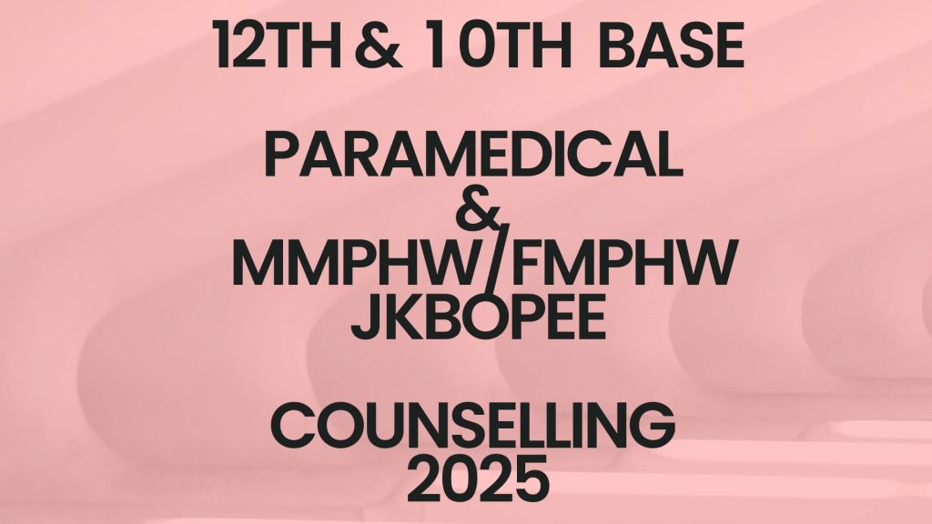 JKBOPEE COUNSELLING SCHEDULE