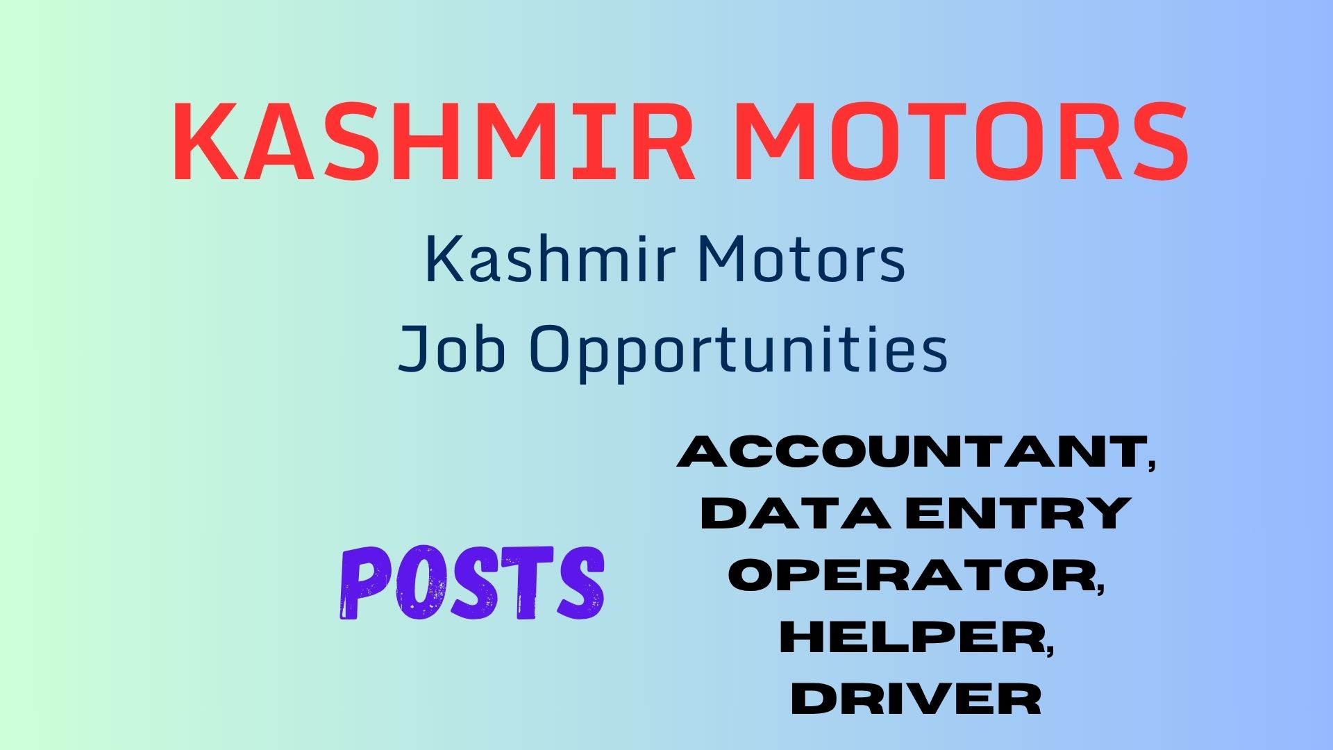 Jobs In Srinagar Kashmir Motors