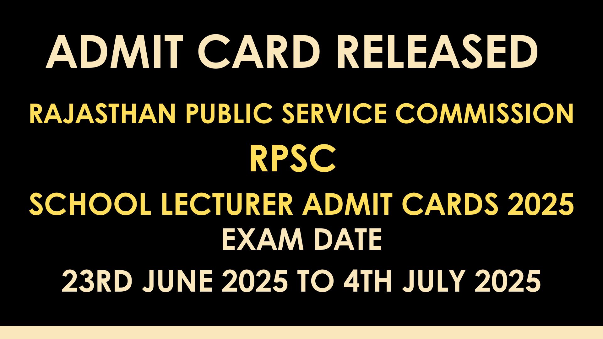 Rajasthan Public Service Commission School Lecturer Admit Cards