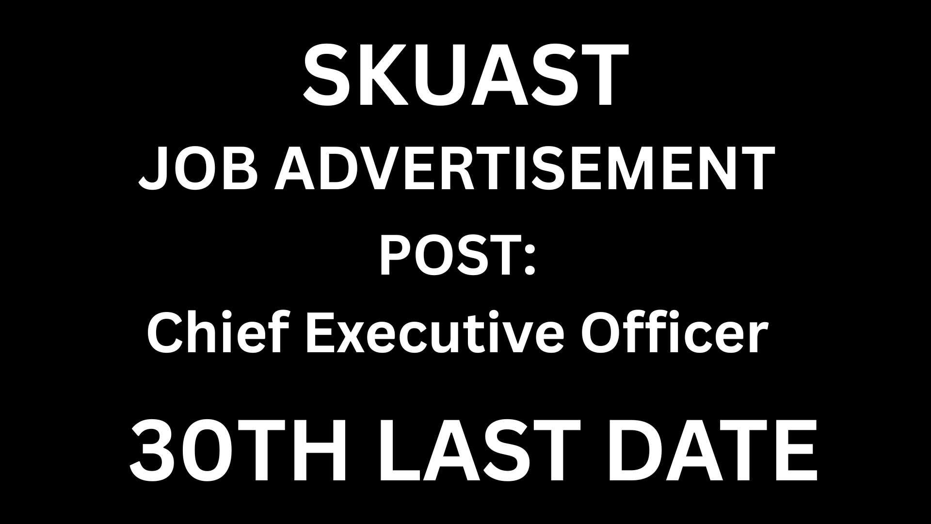 SKUAST JOB ADVERTISEMENT
