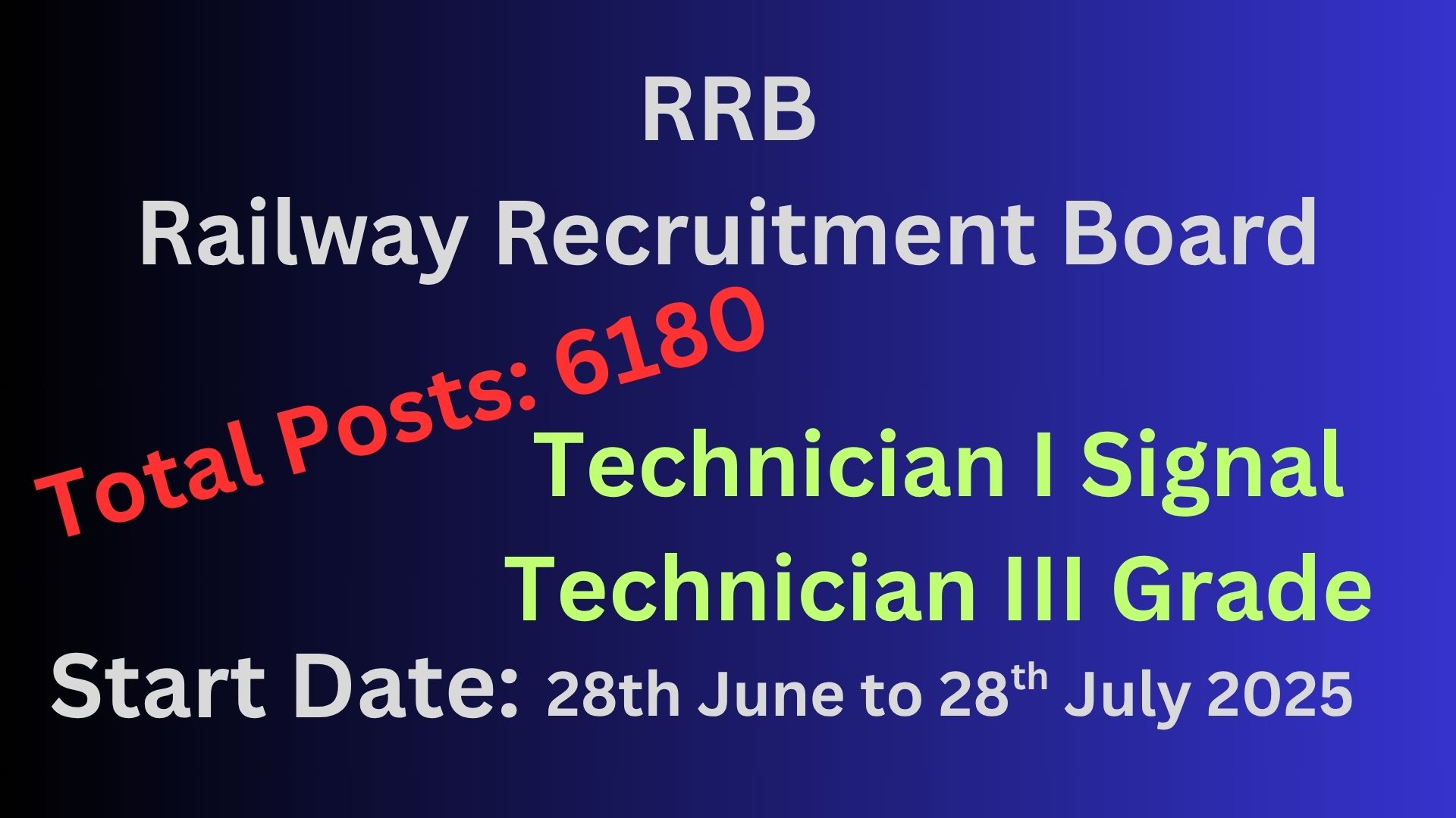 Technician In Railway Recruitment Board Online Form